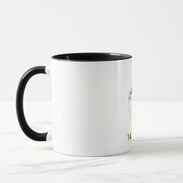 Caneca de Casal com Moldura Floral Romântica com I (Esquerda)