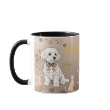 Caneca de casal de cachorro “Maltese Couple”