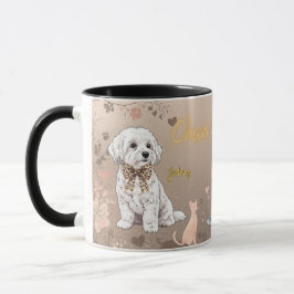 Caneca de casal de cachorro “Maltese Couple”