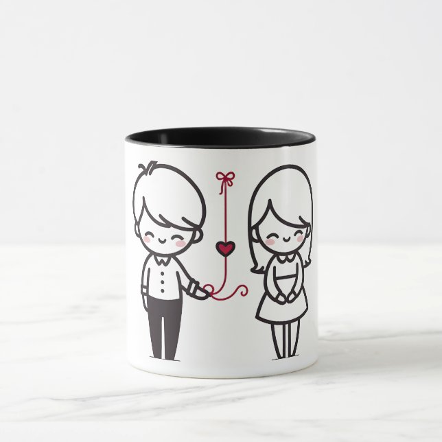 Caneca de Casal Fofo “Conectados pelo Amor” (Centro)