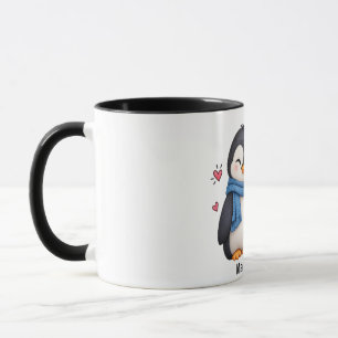 Caneca de Casal Pinguim Nome Personalizado