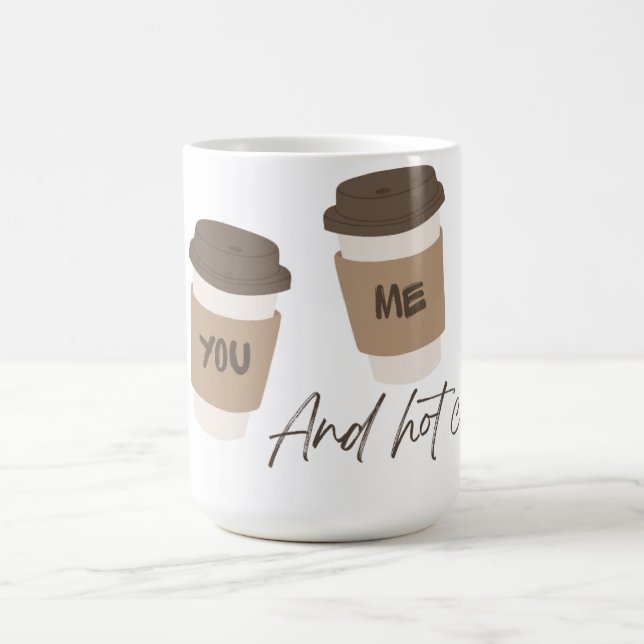 Caneca de casal 'Você, Eu e Café Quente' (Centro)