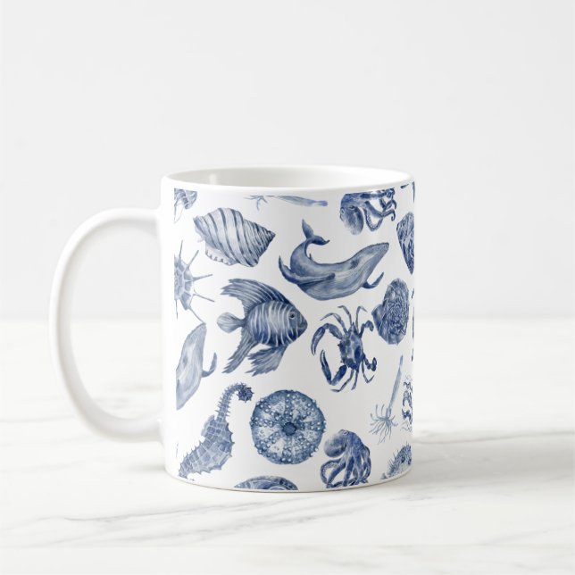 Caneca de Casamento Costeira Azul (Esquerda)