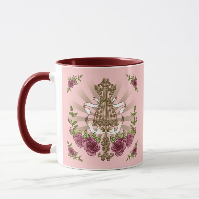 Caneca de casamento personalizada Mannequin Roses (Esquerda)