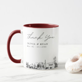 Caneca de casamento personalizada Mesa Skyline Ske