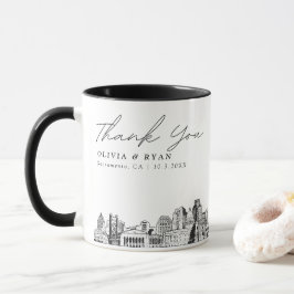Caneca de casamento personalizada Sacramento Sketc