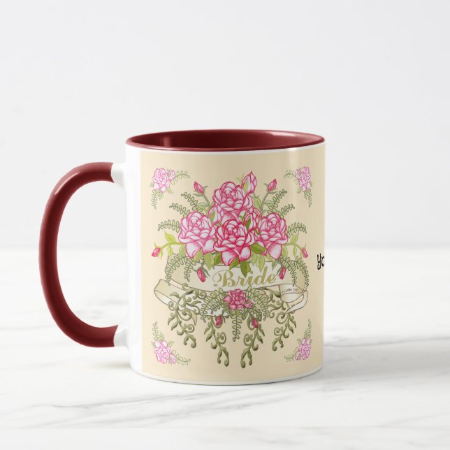 Caneca de casamento rosa-noiva (Esquerda)