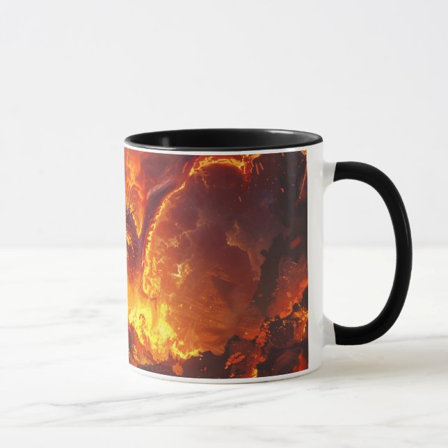 Caneca de Cerâmica 11oz Dragão de Lava (Direita)