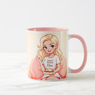 Caneca de Cerâmica Beleza Loira - Cabelo Amarelo V