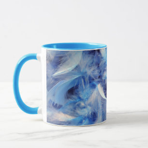 Caneca de Cerâmica Blue Feathers