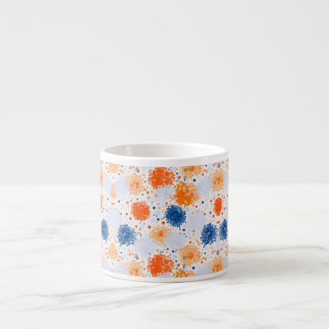 Caneca de cerâmica branca com um padrão abstrato (Frente)