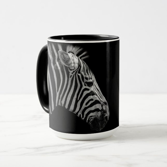 Caneca de Cerâmica Cabeça de Zebra (Frente Esquerda)