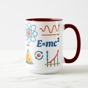 Caneca de Cerâmica Colorida de Ciência e Física