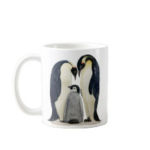 Caneca de cerâmica com design da família dos pingu