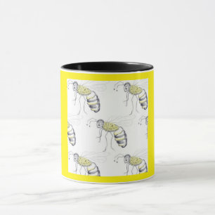 Caneca de Cerâmica com Ilustração de Abelha - Zumb