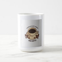 Caneca de Cerâmica com Ilustração de Café Fofa