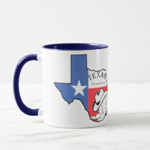 Caneca de Cerâmica com Mapa do Texas com Estrela,
