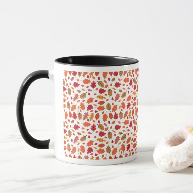 Caneca de Cerâmica de Duas Cores com Padrão de Fol (Com Donut)