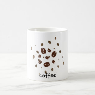 Caneca de Cerâmica Estética de Grãos de Café Minim