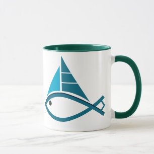 caneca de cerâmica peixe-espada