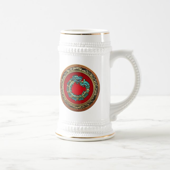 Caneca De Cerveja [200] Deus Serpente Quetzalcoatl [Jade] (Direita)