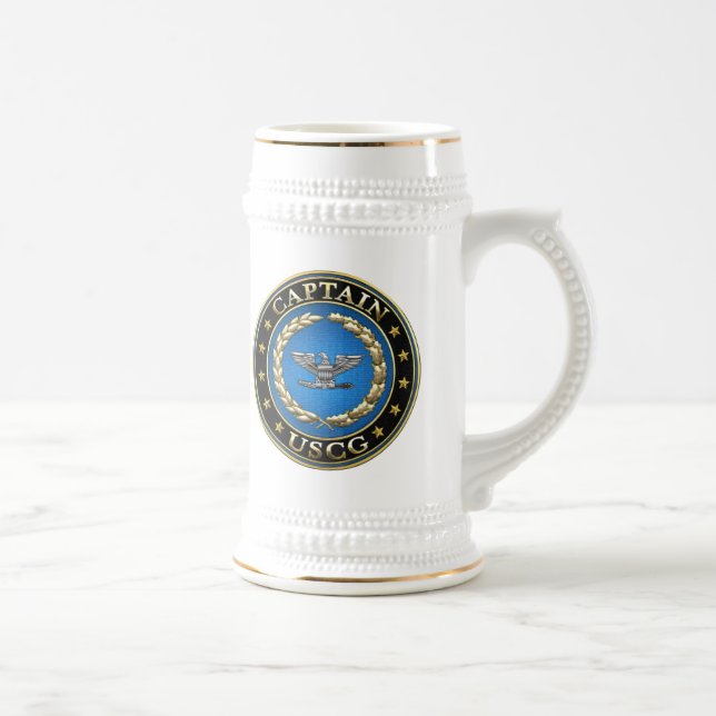 Caneca De Cerveja [200] Guarda costeira: Capitão (CAPT) (Direita)