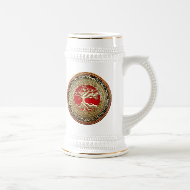 Caneca De Cerveja [200] Treasure Trove: Celtic Tree of Life [Dourado (Direita)