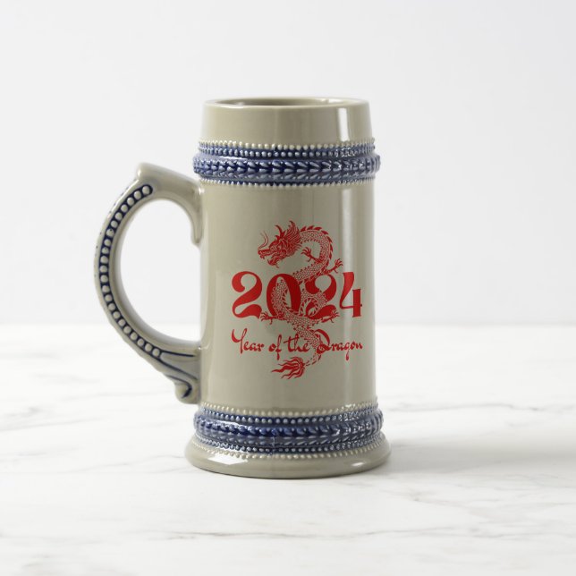 Caneca De Cerveja 2024 Ano Novo do Dragão Chinês (Esquerda)