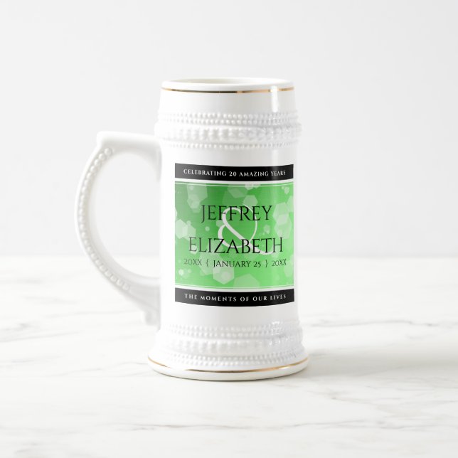 Caneca De Cerveja 20 Elegante 38º aniversário do casamento do Emeral (Esquerda)