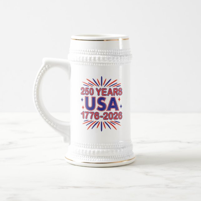 Caneca De Cerveja 250 Anos EUA | 1776-2026 Semiquincentenário (Esquerda)