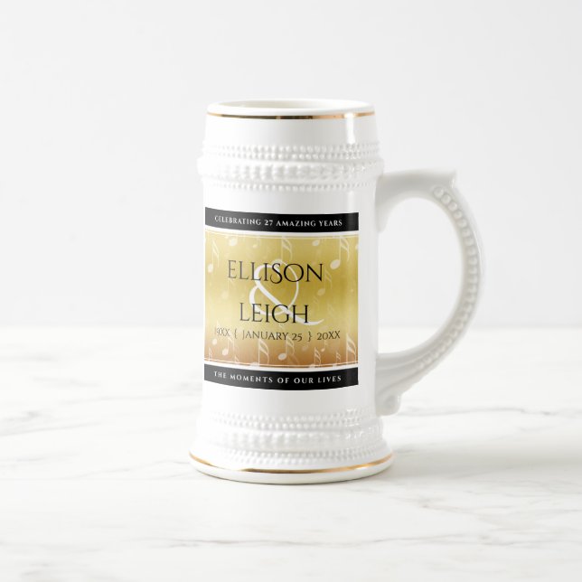 Caneca De Cerveja 27.º aniversário de casamento musical (Direita)