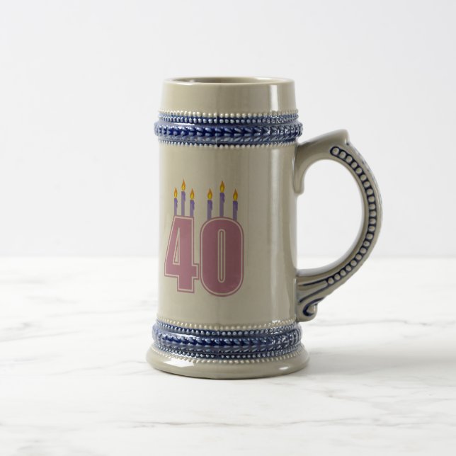 Caneca De Cerveja 40 velas (rosa/roxo) (Direita)