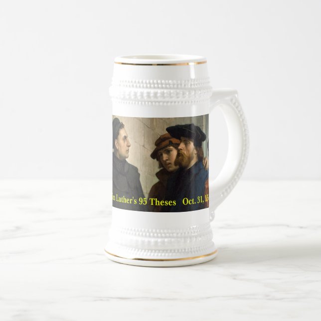 Caneca De Cerveja 500th Anniv. de 95 teses de Martin Luther (Frente Esquerda)