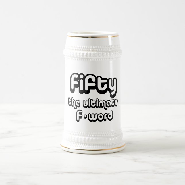 Caneca De Cerveja 50th presentes de aniversário - cinqüênta, a (Centro)