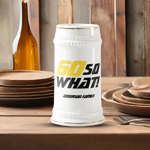Caneca De Cerveja 60º aniversário Então que engraçado motivaçã