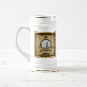 Caneca De Cerveja 60.º Aniversário Personalizado Vintage Foto Ano