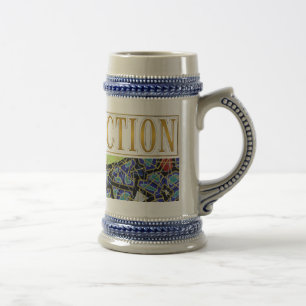 Caneca de Cerveja 650 ml – Arte Abstrata GOLD por