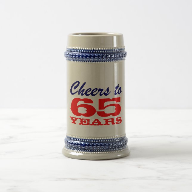 Caneca De Cerveja 65.o Aniversário da Beer Mug | Presente para homen (Centro)
