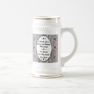 Caneca De Cerveja 7 palavras para um Casamento longo e feliz