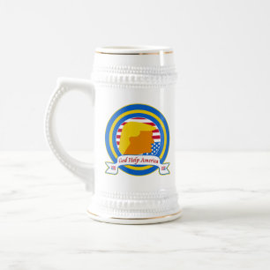Caneca De Cerveja A ajuda América do deus resiste o anti trunfo