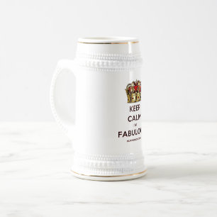 Caneca De Cerveja A coroa dourada vermelha fabulosa da SlipperyJoe m