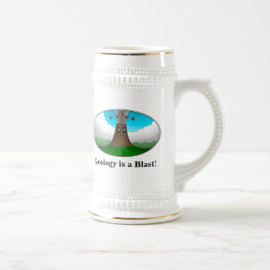 Caneca De Cerveja A geologia é uma explosão! Vulcão de Cartoon