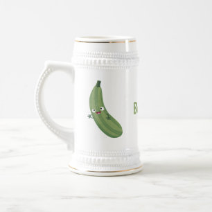 Caneca De Cerveja A ilustração do desenho animado feliz da abobrin