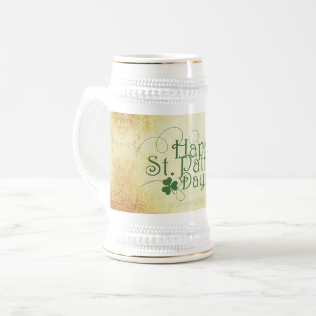 Caneca De Cerveja A Rua Feliz de SlipperyJoe, o feriado de Patrick I (Frente Esquerda)