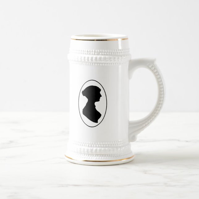 Caneca De Cerveja A silhueta de Jane Austen (Direita)