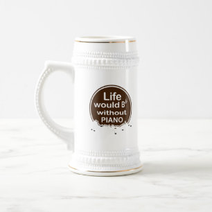 Caneca De Cerveja a vida seria plana sem piano