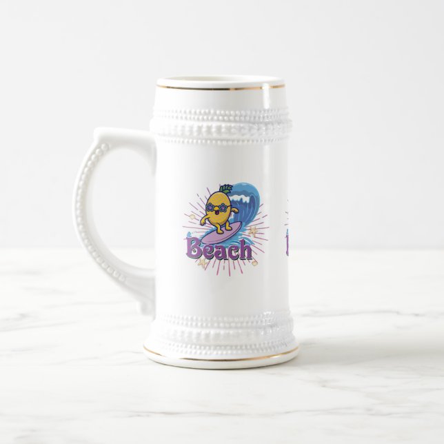 Caneca De Cerveja abacaxi engraçado (Esquerda)