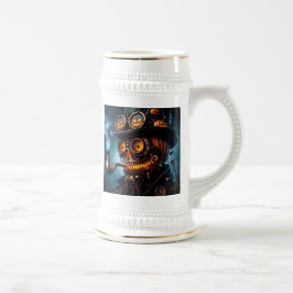 Caneca De Cerveja Abóbora de Halloween Steampunk Gótico