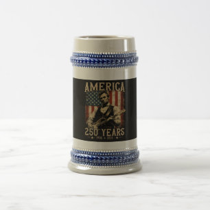 Caneca De Cerveja Abraham Lincoln Tocando Guitarra 4 de Julho