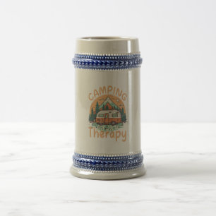 Caneca De Cerveja Acampamento É Minha Terapia Férias de Verão Famíli